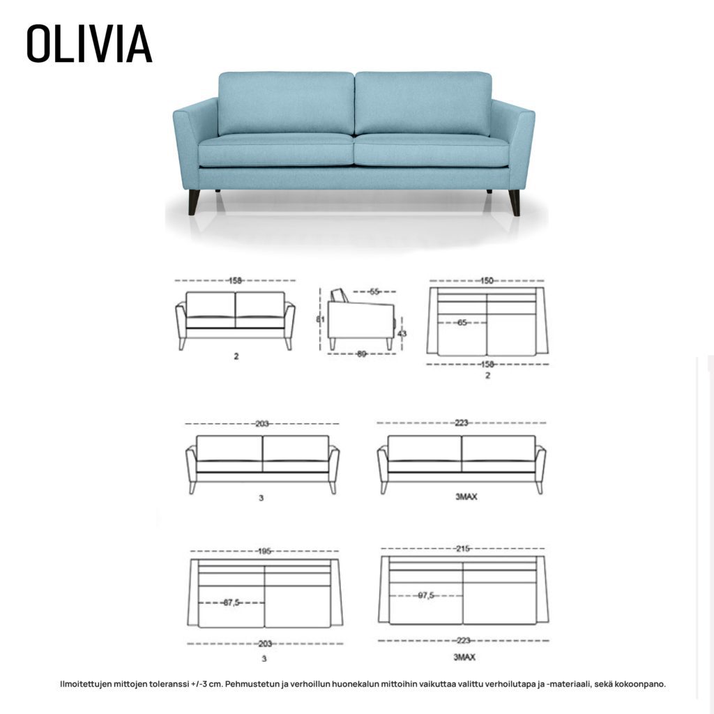 Olivia sohvat - Land kankaalla - Image 6