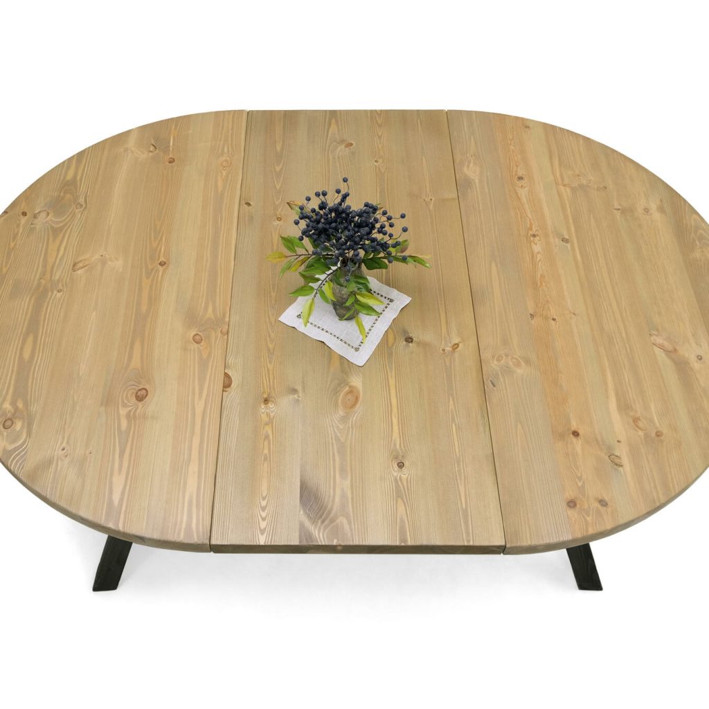 Lana pyöreä mäntykantinen lankku ruokailuryhmä ø115 cm + 45cm jatkopala - Image 5