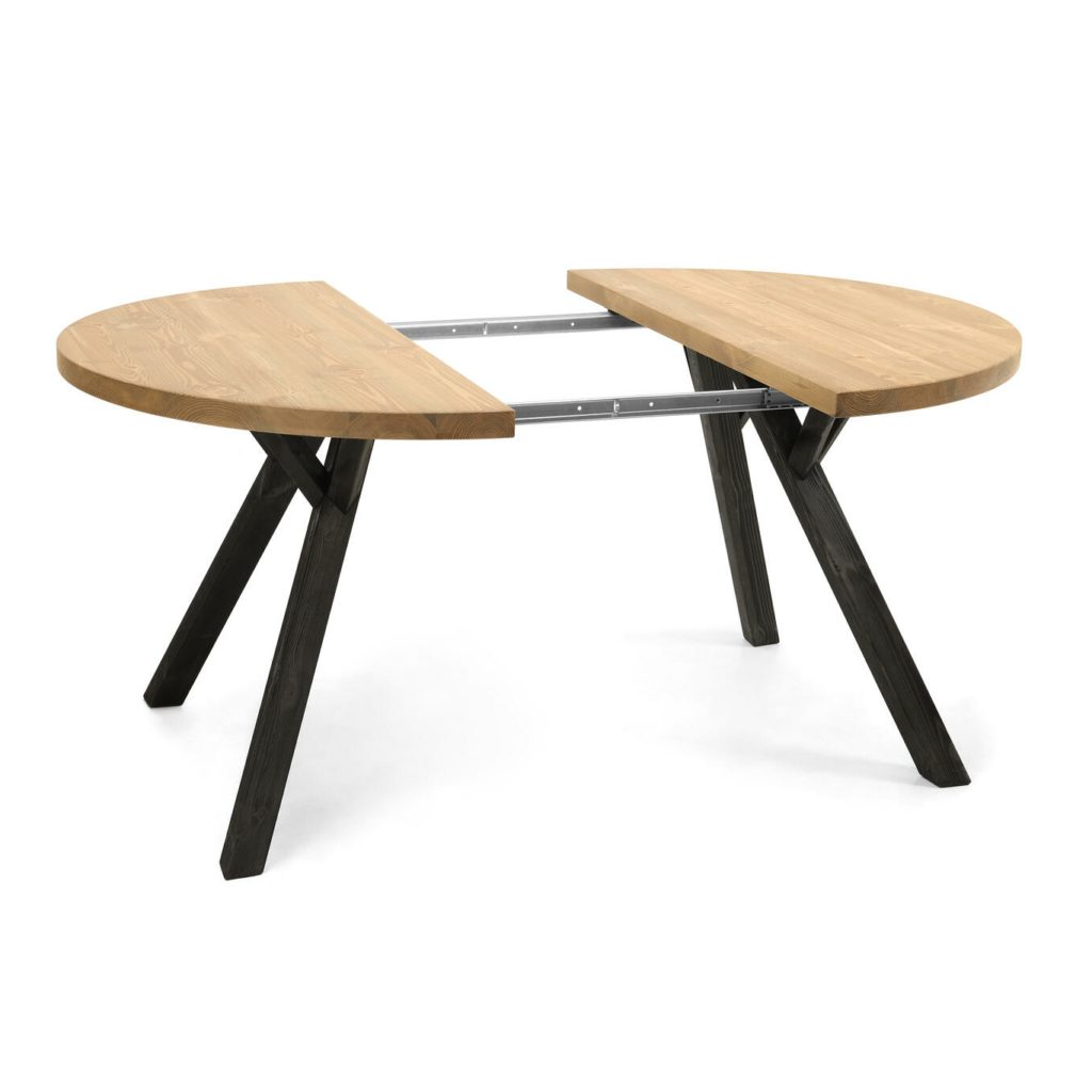 Lana pyöreä mäntykantinen lankku ruokailuryhmä ø115 cm + 45cm jatkopala - Image 4