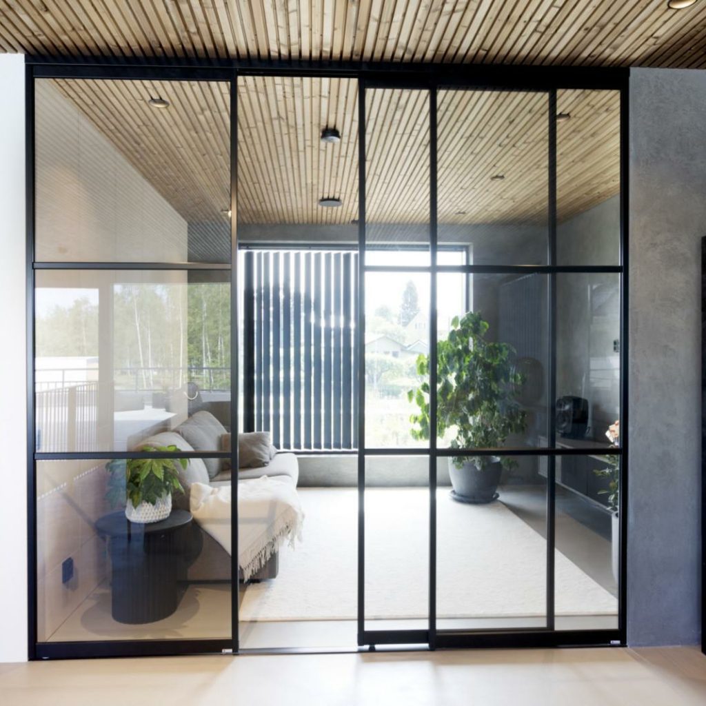Mirror Line tilanjako-ovet/lasiseinä 300 x 250 cm - Image 6
