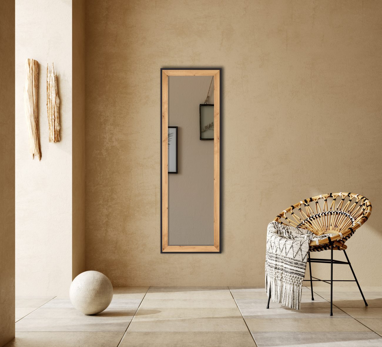 Branda peili 50x150 cm tammi/musta - Image 3