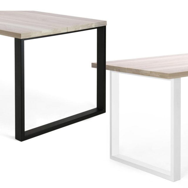 Pöydän kantikas leveä metallijalka pari 90 cm