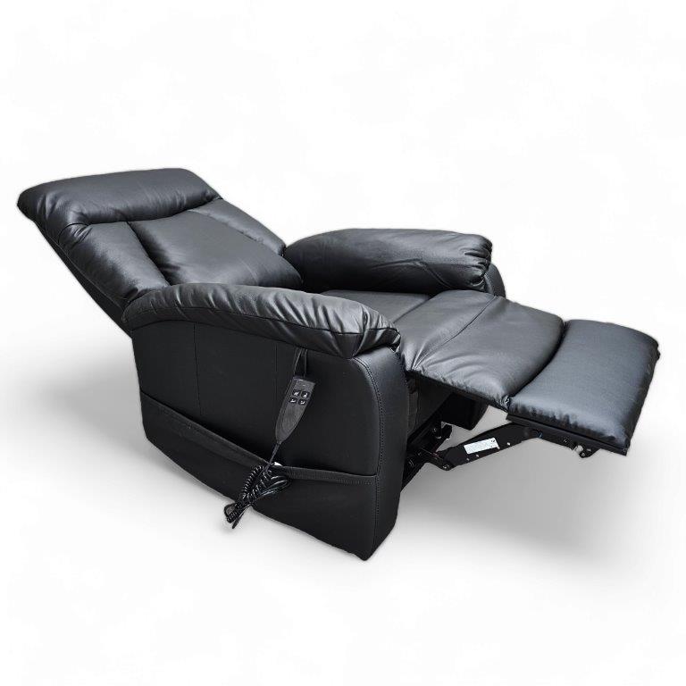 Sampo nostoavusteinen recliner – Musta nahka - Image 5
