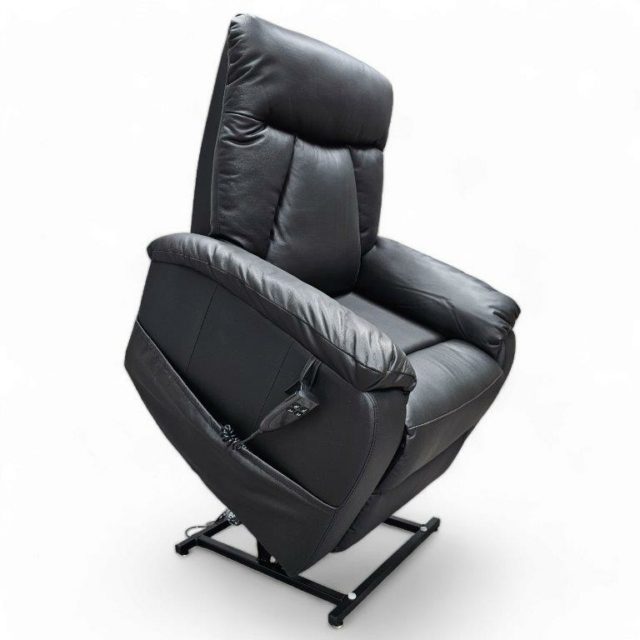 Sampo nostoavusteinen recliner – Musta nahka