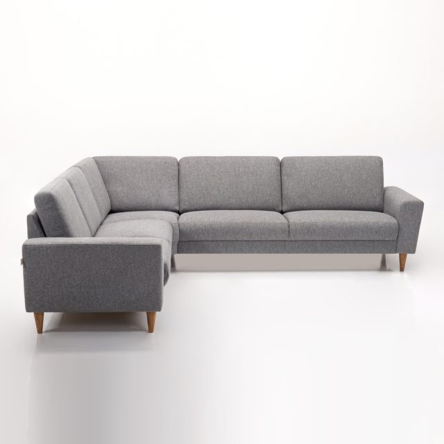 Skandia kulmasohva, nahkaverhoilu