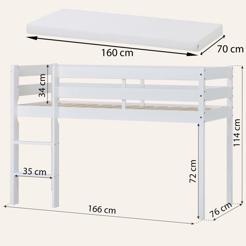 ECO Comfort puolikorkea sänky 70x160cm - Useita värejä - Image 6