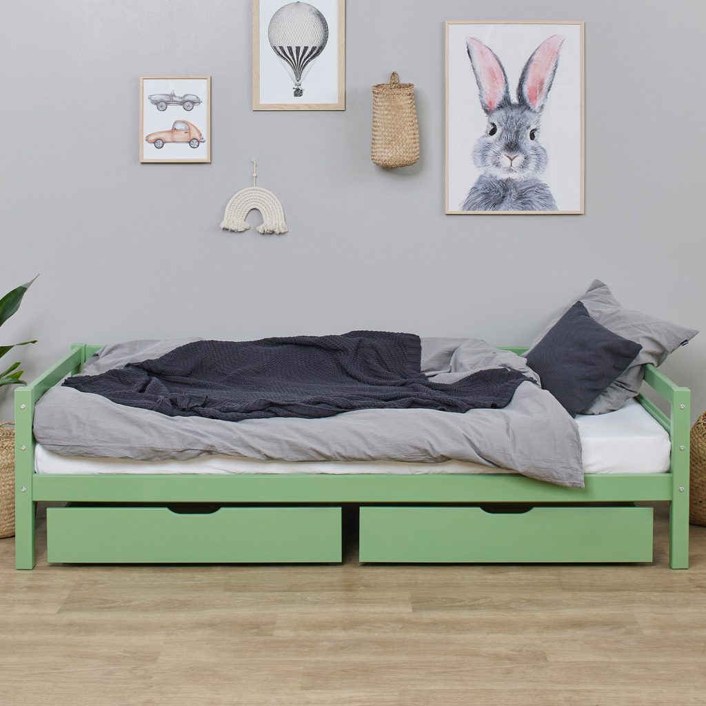 Laatikosto pyörillä, 2 laatikkoa 70x190 ja 90x200 cm kokoisen sängyn alle - Useita värejä - Image 4