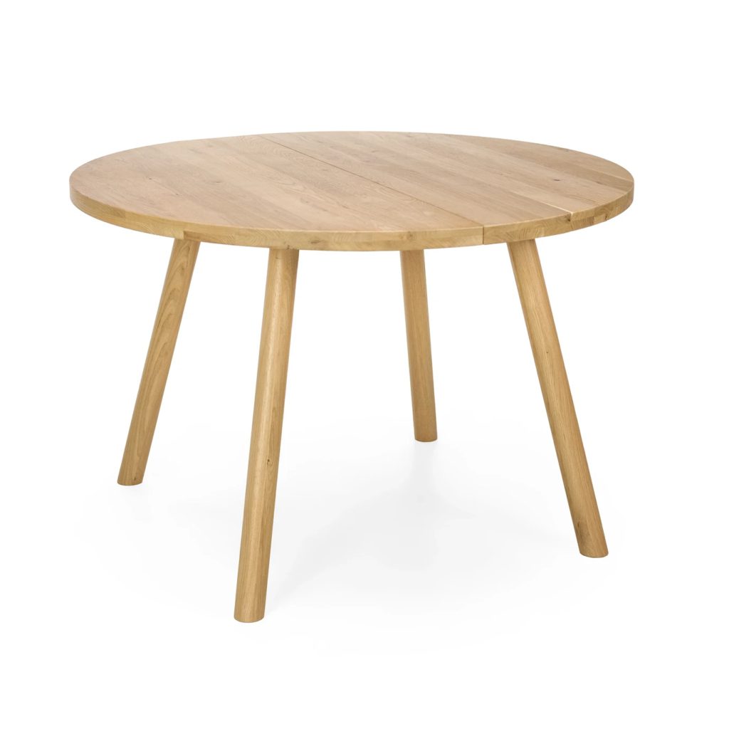 Lana pyöreä tammikantinen lankkupöytä ø115 cm + 45cm jatkopala - Image 2