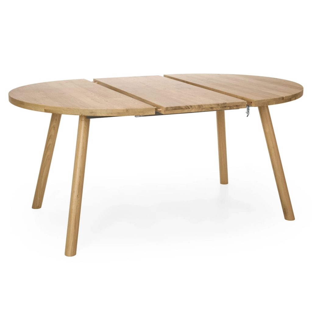 Lana pyöreä tammikantinen lankkupöytä ø115 cm + 45cm jatkopala - Image 5