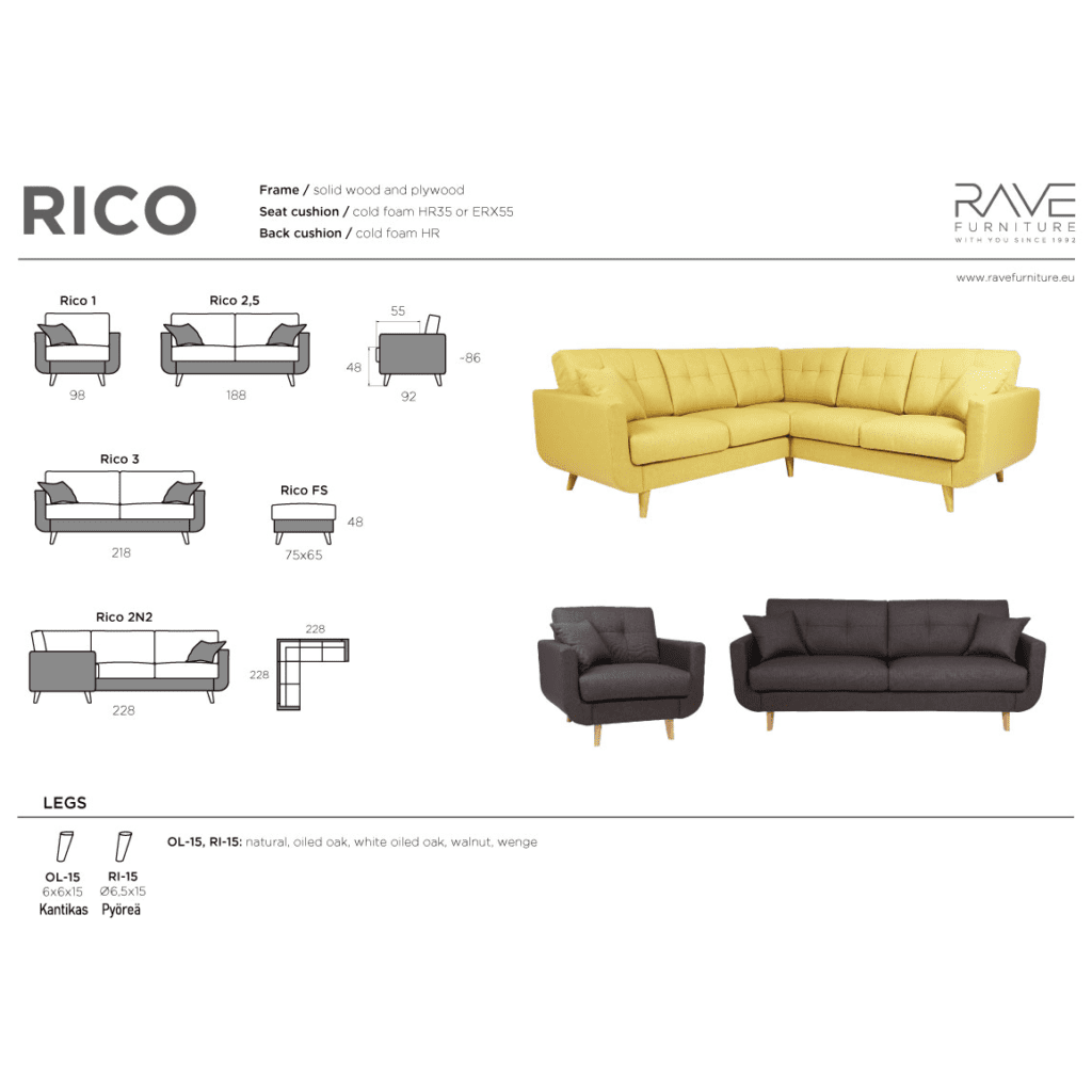 Rico 3 istuttava sohva - Image 3