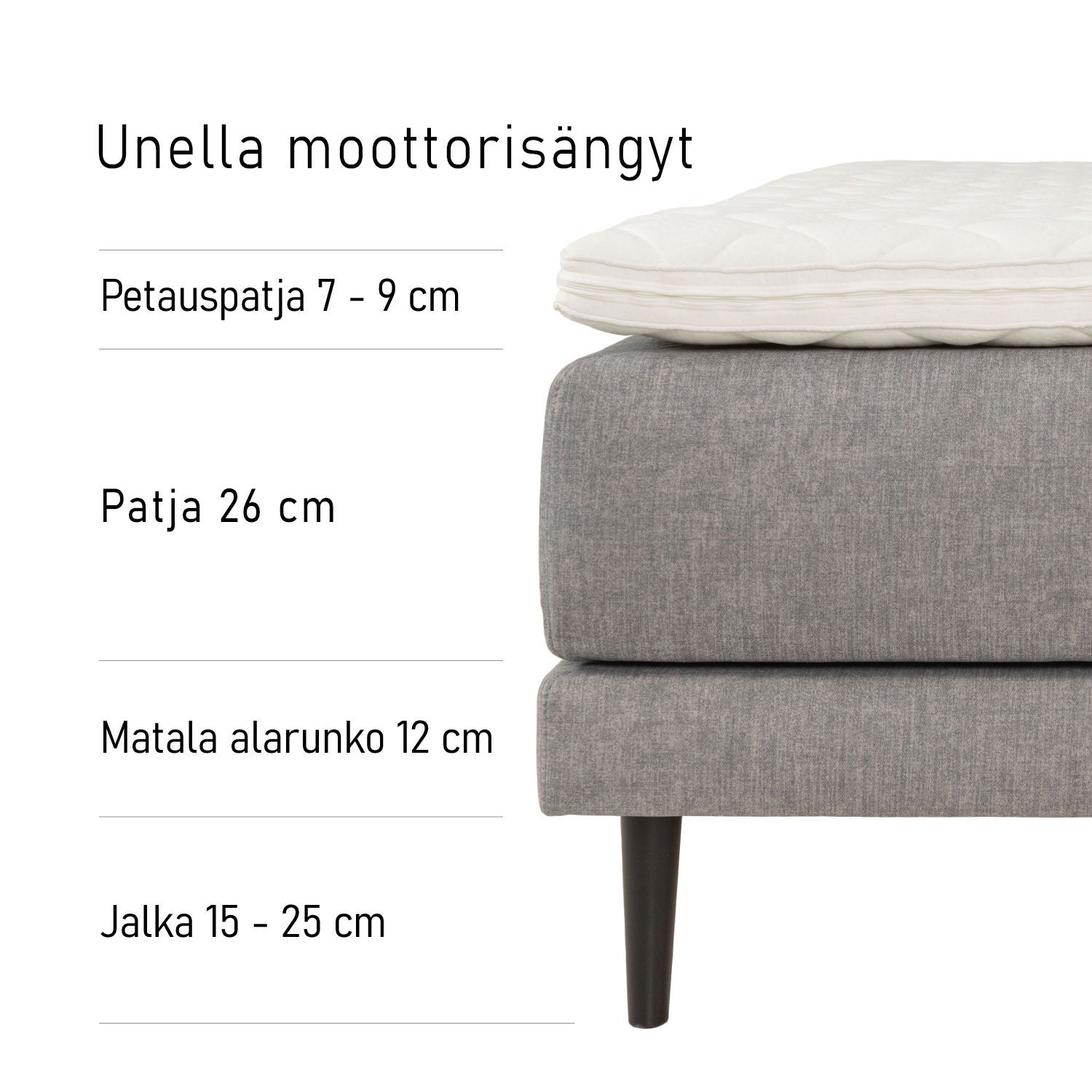 Noronen Unella moottorisängyt, koot 80-120cm - Image 5
