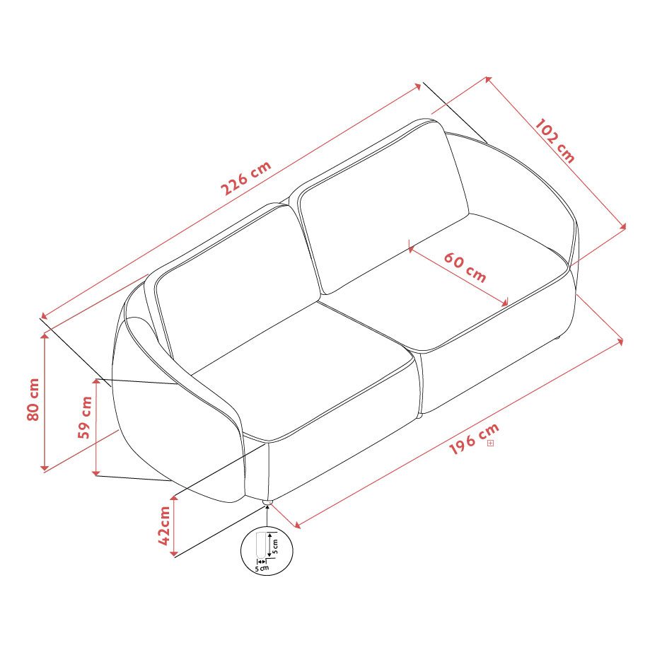 Norris 3-istuttava sohva - Image 11